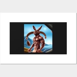 Muscular Rabbit Posters and Art